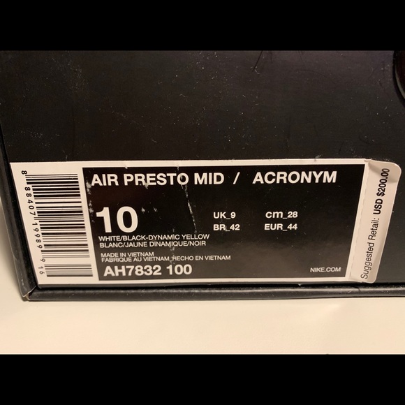 Nike Air Presto Mid Acronym Dynamic Yellow - Picture 6 of 8